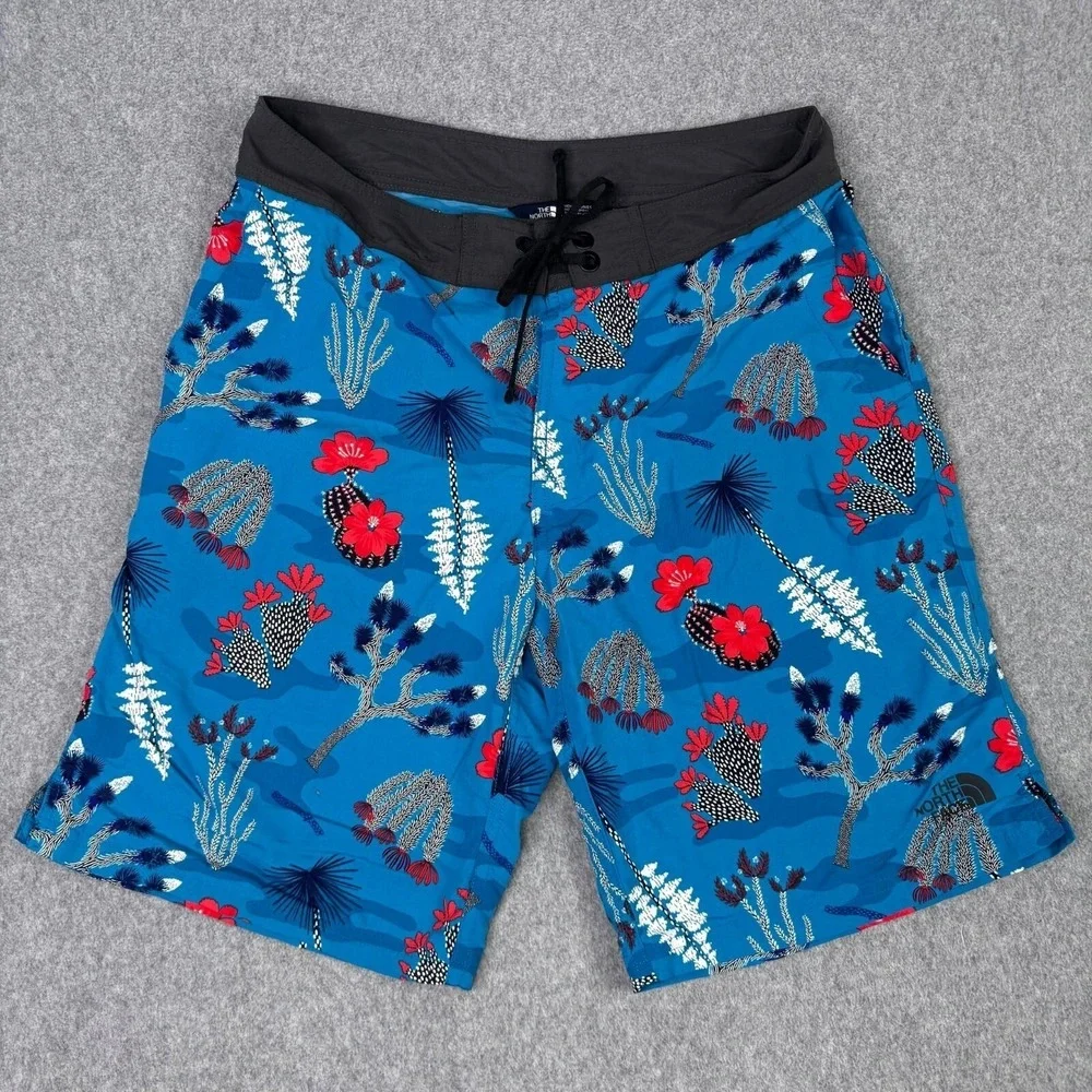The North Face Board Shorts Blue Coral Men's Size 30 Hybrid‎ Swimming Trunks